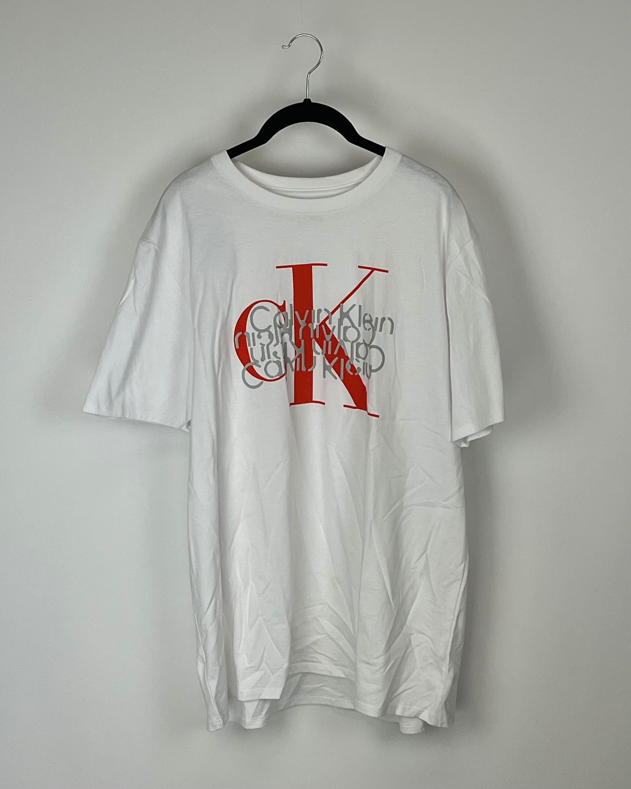 Orange calvin klein t shirt best sale