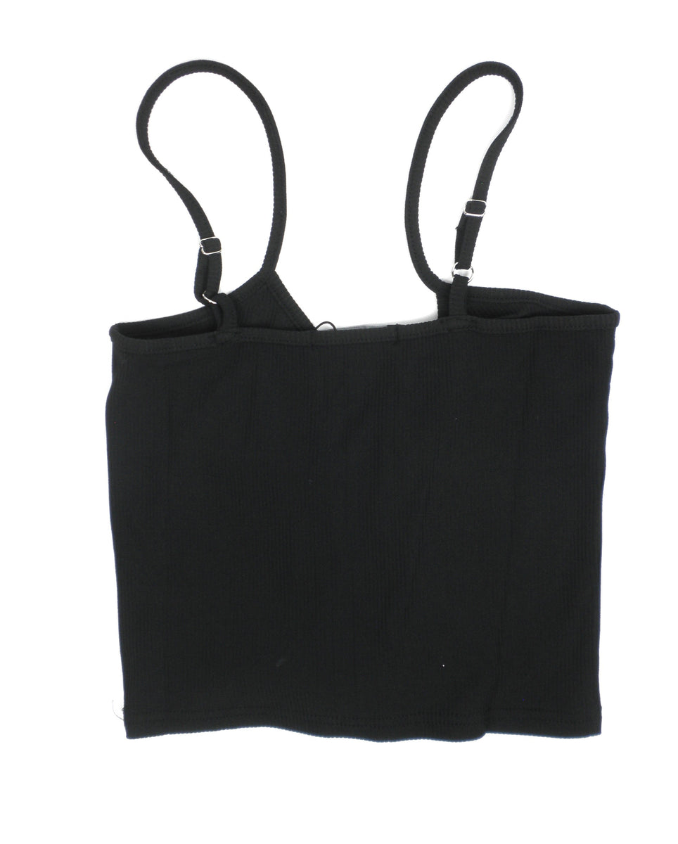 Zaful Black Ruched Tank Top - Small