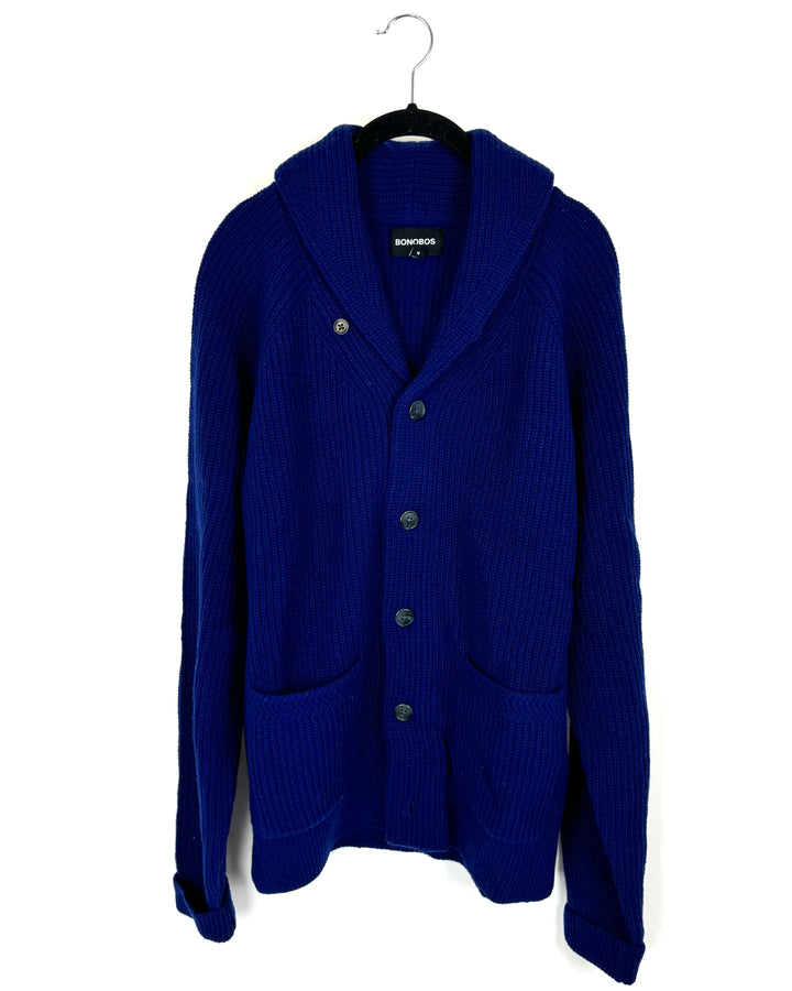 Blue Button-Up Cardigan - Mens Medium / Womens Large