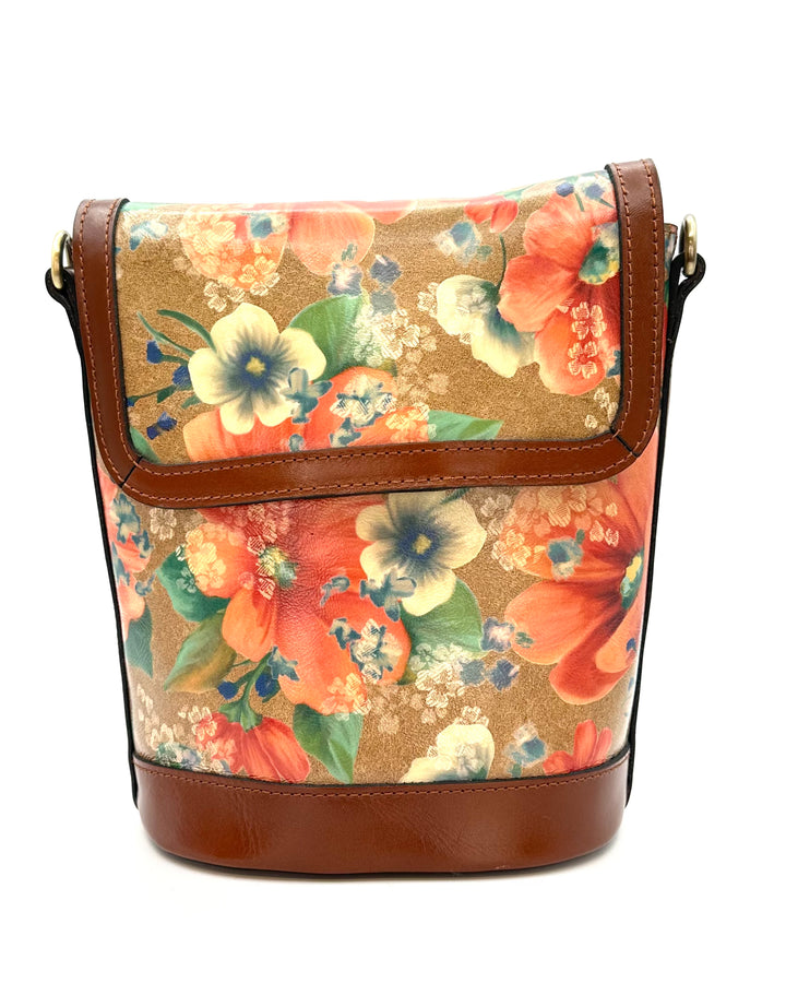 Brown Floral Crossbody Bag