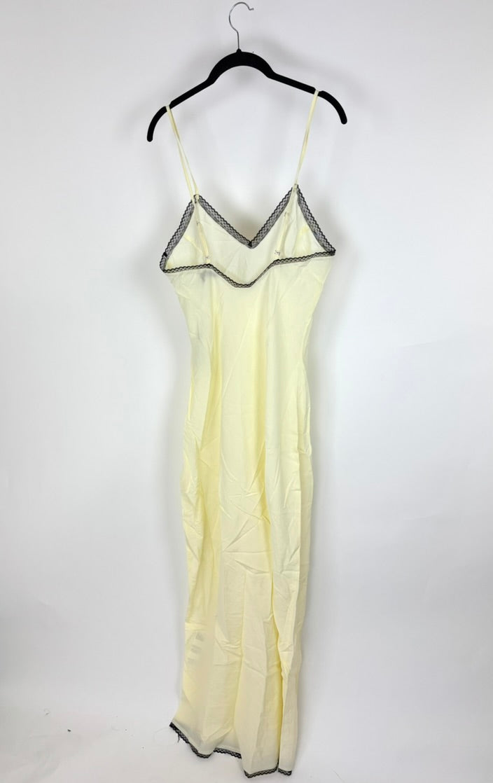 Rollas Cream Sheer Slip Dress - Medium