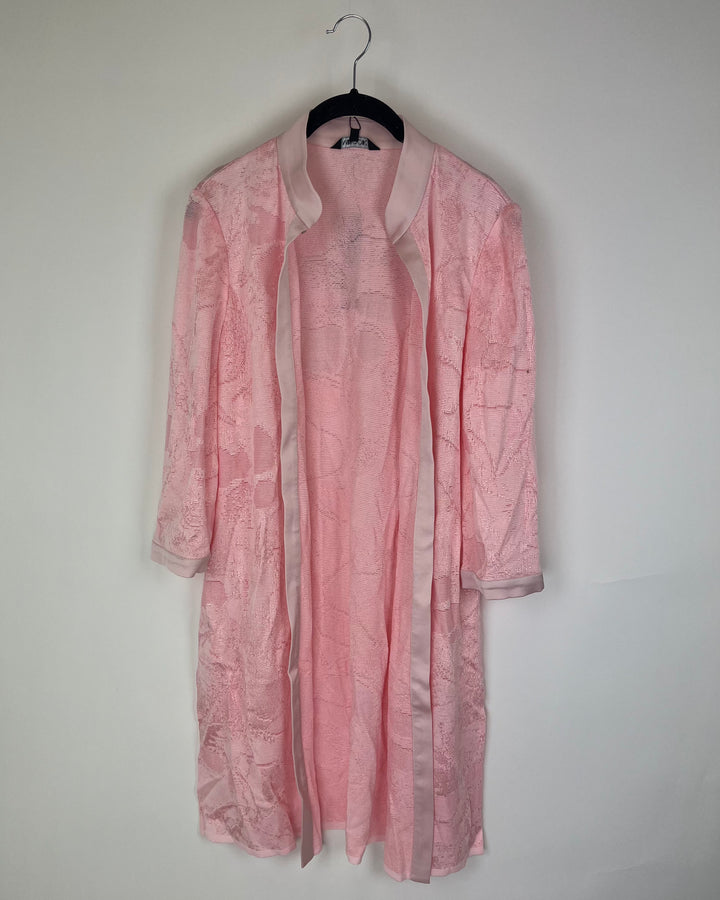 Pale Pink Knit Long Cardigan - Size 4/6