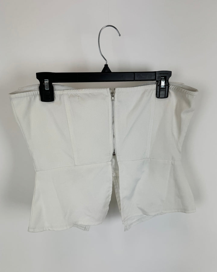 Missguided White Strapless Top - Size 8