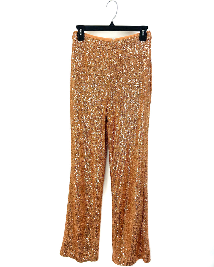 Camila Coelho Gold Sequin Pants - Small