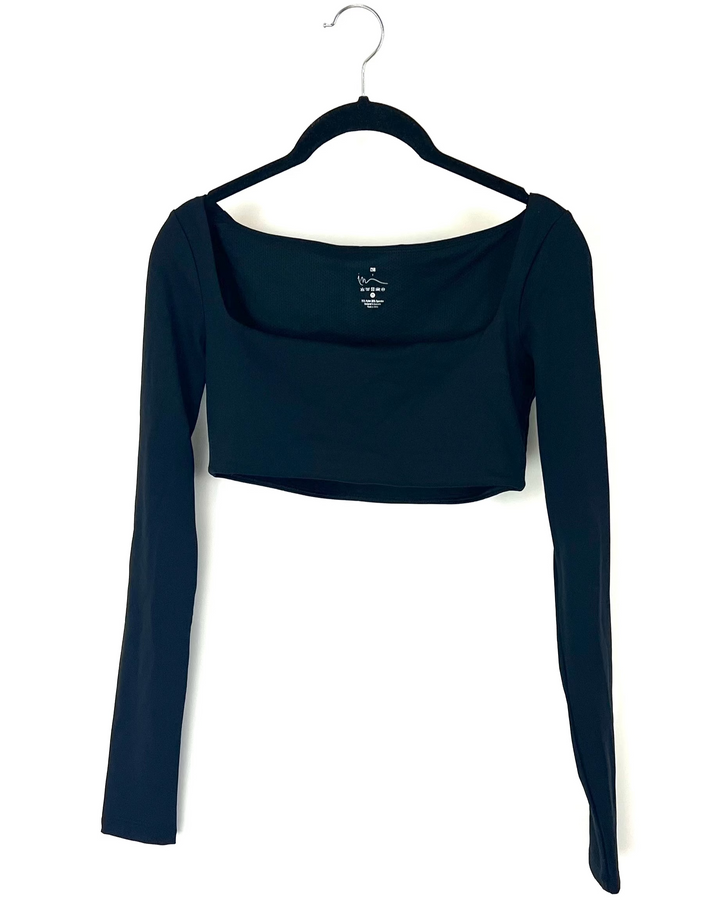 CSB Black Long Sleeve Crop Top - Medium