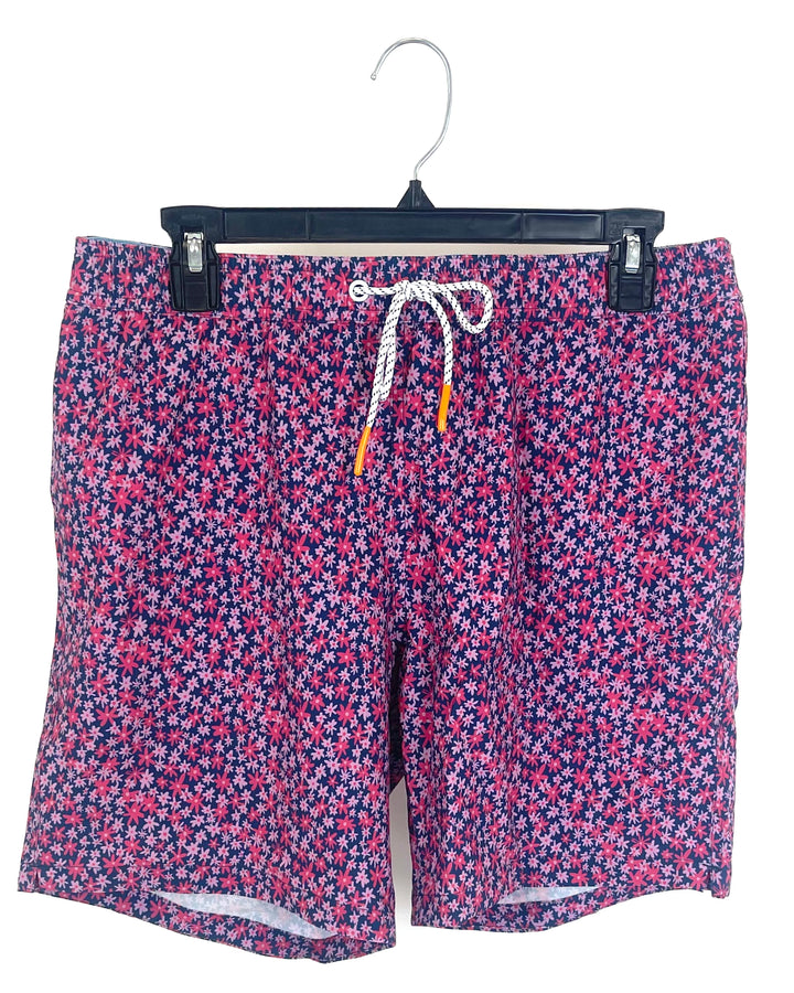 MENS Floral Print Swim Shorts - Medium - Various Fits