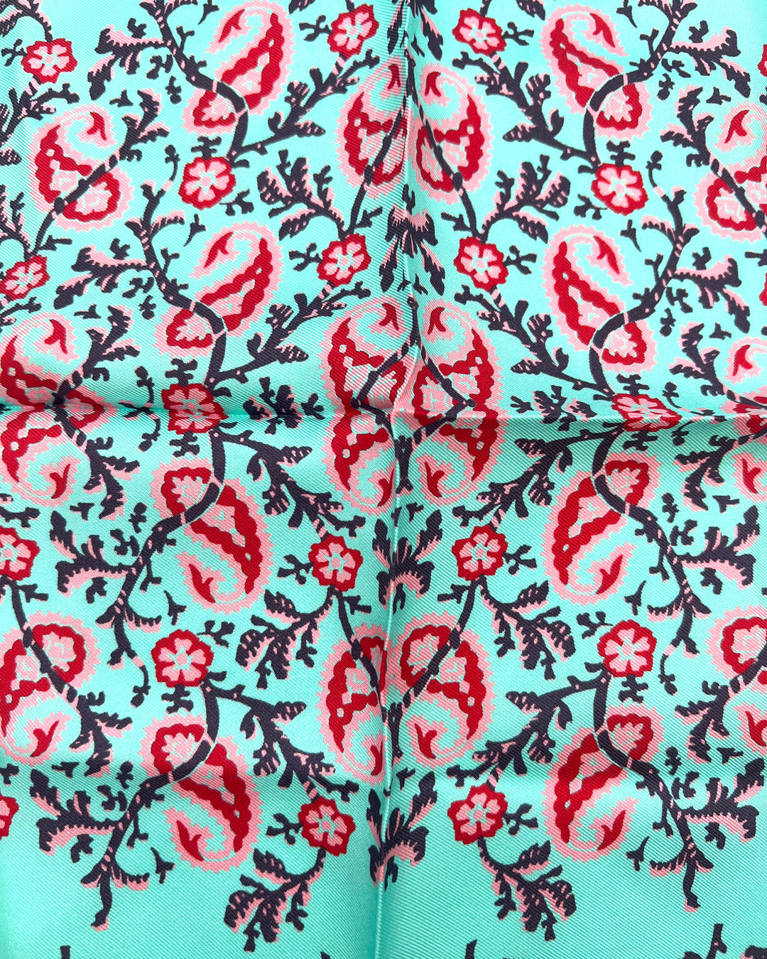 MENS Seafoam Paisley and Brach Pocket Square