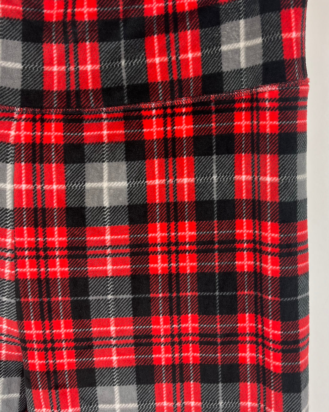 Red Plaid Fleece Leggings - Size 8/10