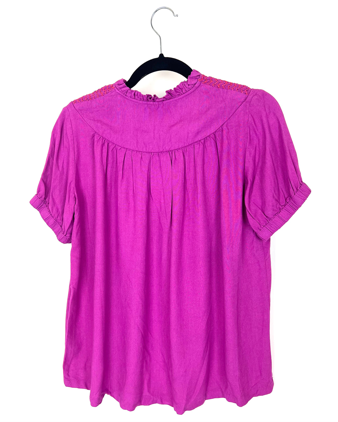 Magenta Smocked Blouse - Size 0/2 and 12/14