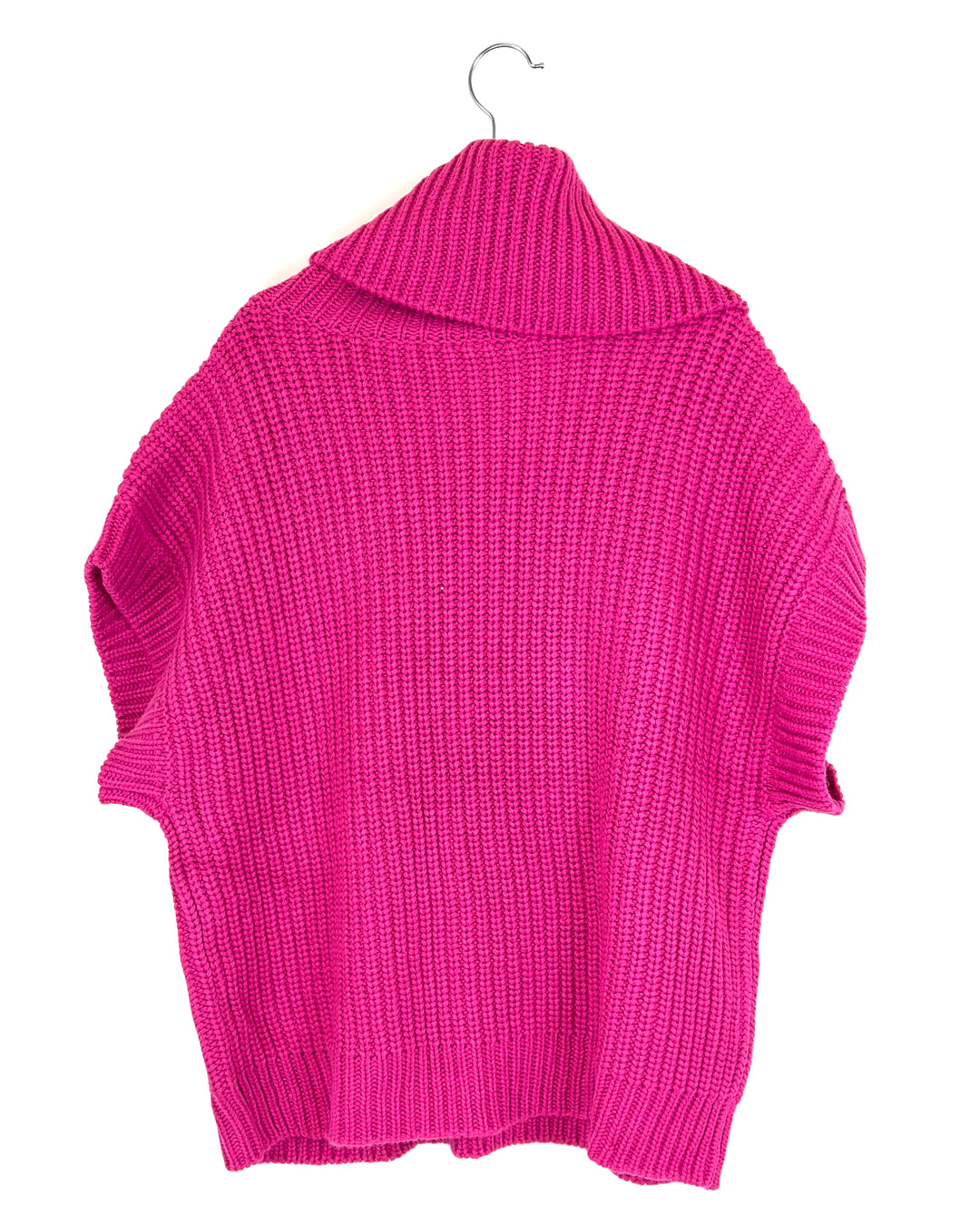 Hot Pink Sleeveless Turtleneck Sweater - Size 6/8