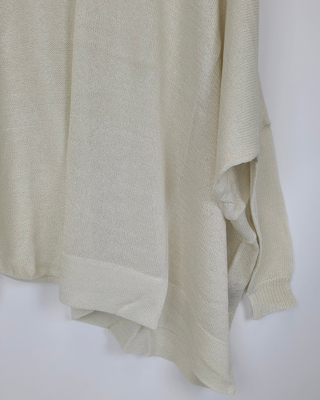 Off White Oversized Asymmetrical Sweater - Extra Small - Large