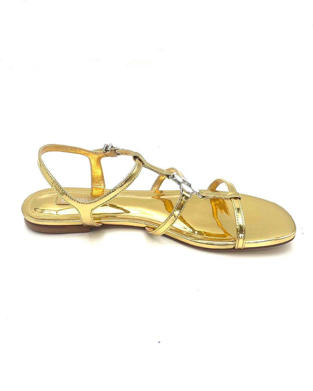 Metallic Strappy Gold Flats - Size 6.5