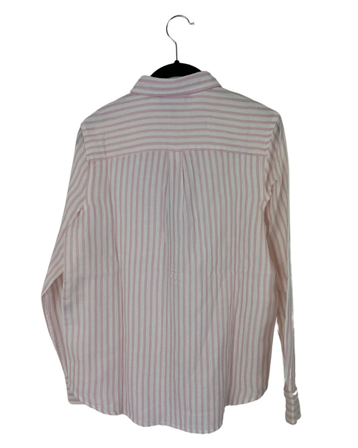 Light Pink And White Button Up Top - Size 0/2