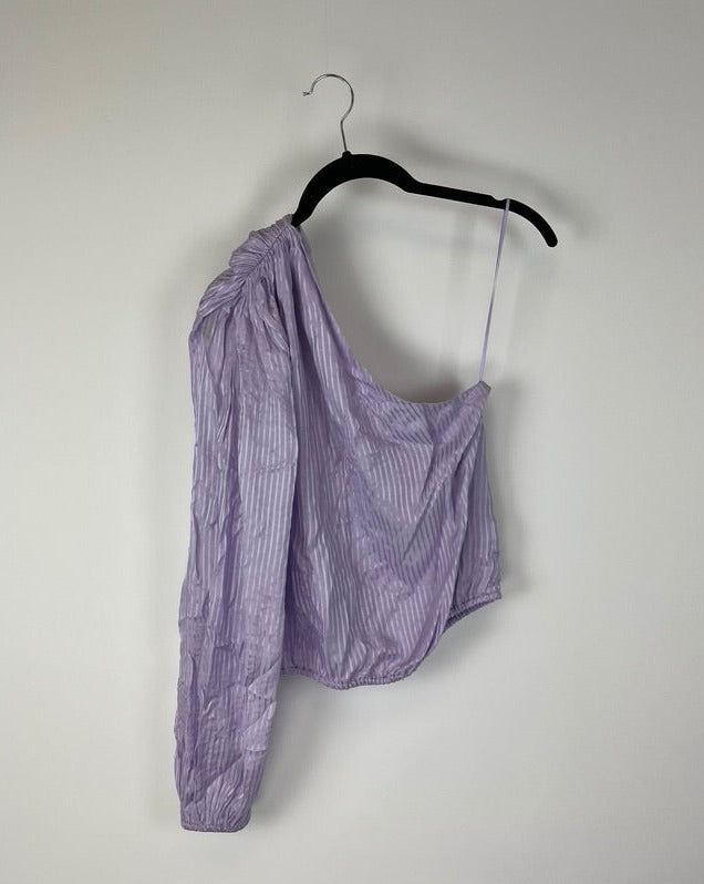 Lilac Purple One Shoulder Blouse - Size 4