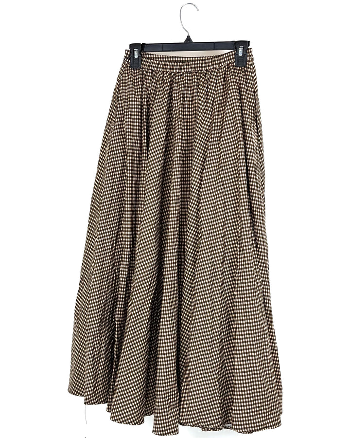 Reformation Brown Checker Skirt - Size 4