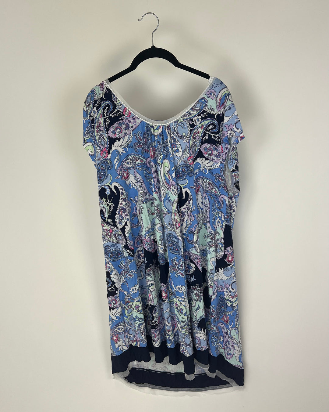 Blue Paisley Patterned Nightgown - 1X