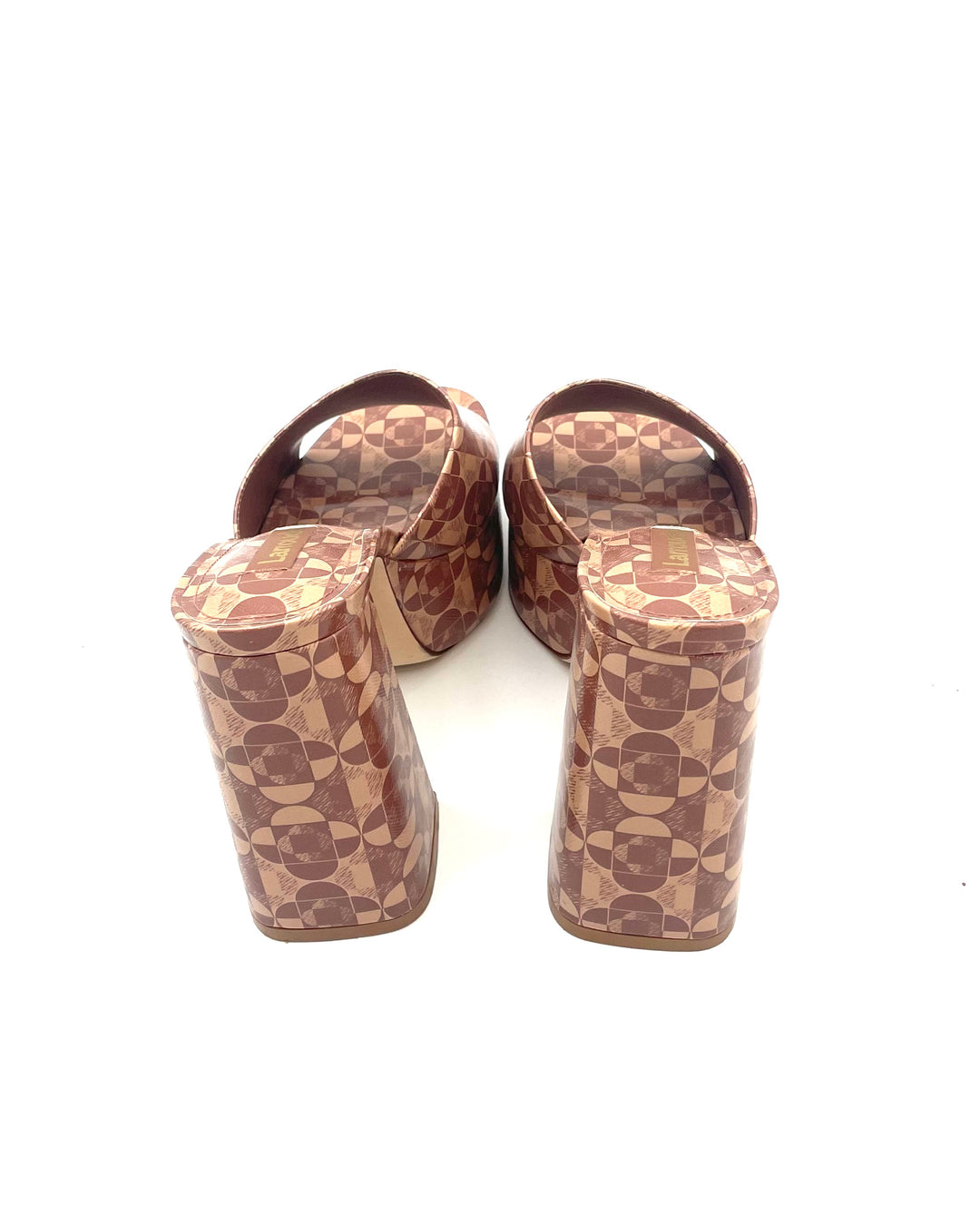 Brown Geo Print Mule - Size 6.5