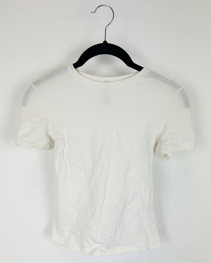 Kasics White Short Sleeve Top - Extra Small