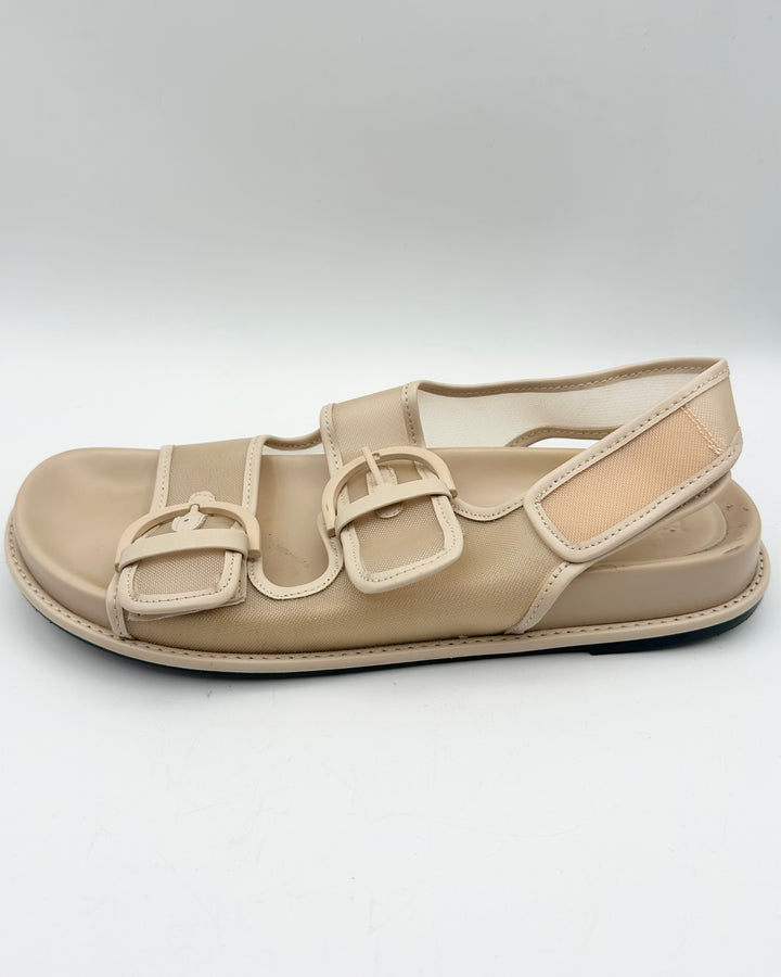 Zara Tan Flat Sandals - Size 9