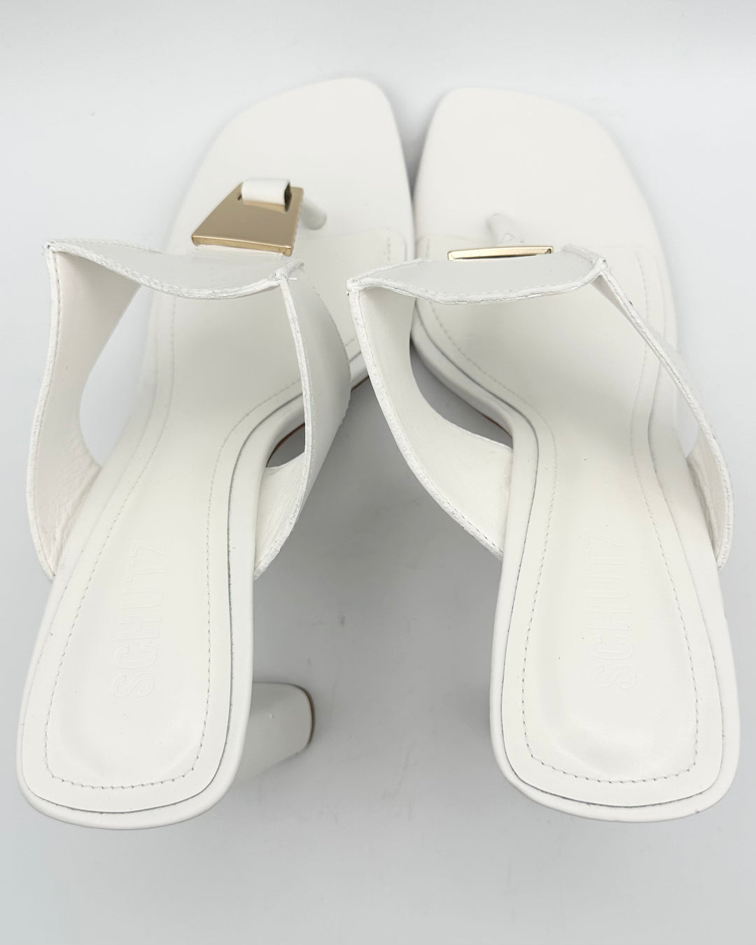 Schutz White Heel Sandals - Size 8