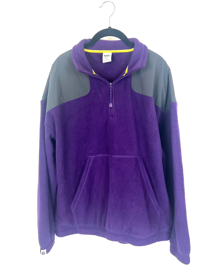 Unisex Purple Fleece Zip Up - Mens Medium / Women Large