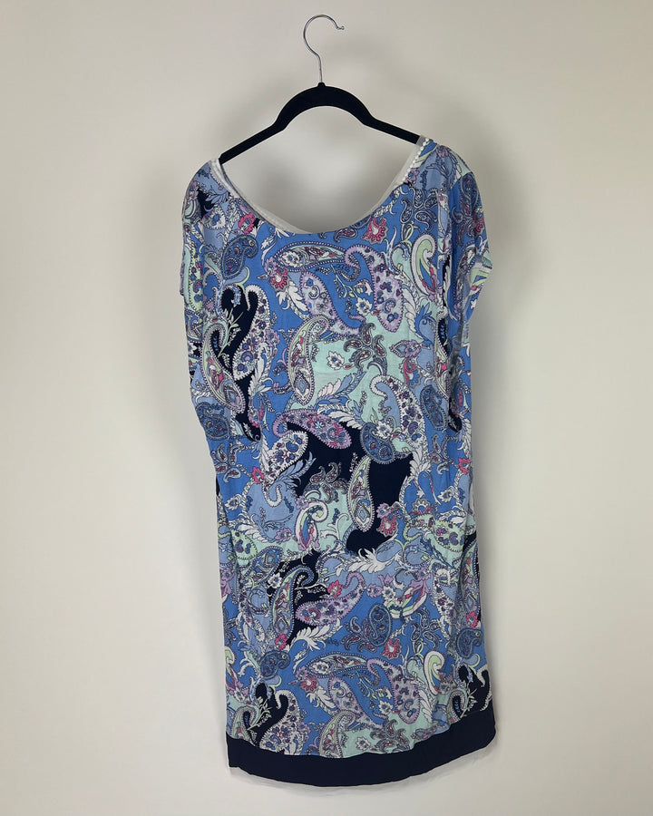 Blue Paisley Patterned Nightgown - 1X