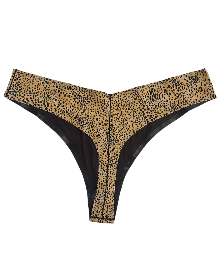 Cheetah Print Thong Bikini Bottom - 2X, 3X, 4X