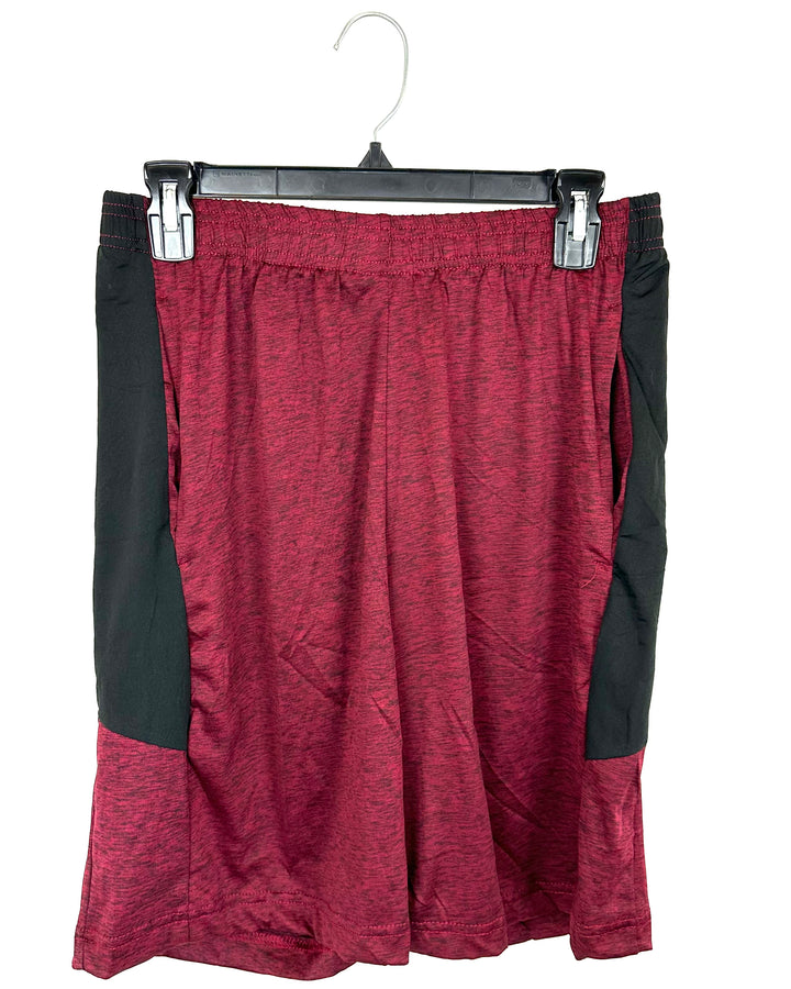 MENS Real Essentials Deep Red Athletic Shorts - Large