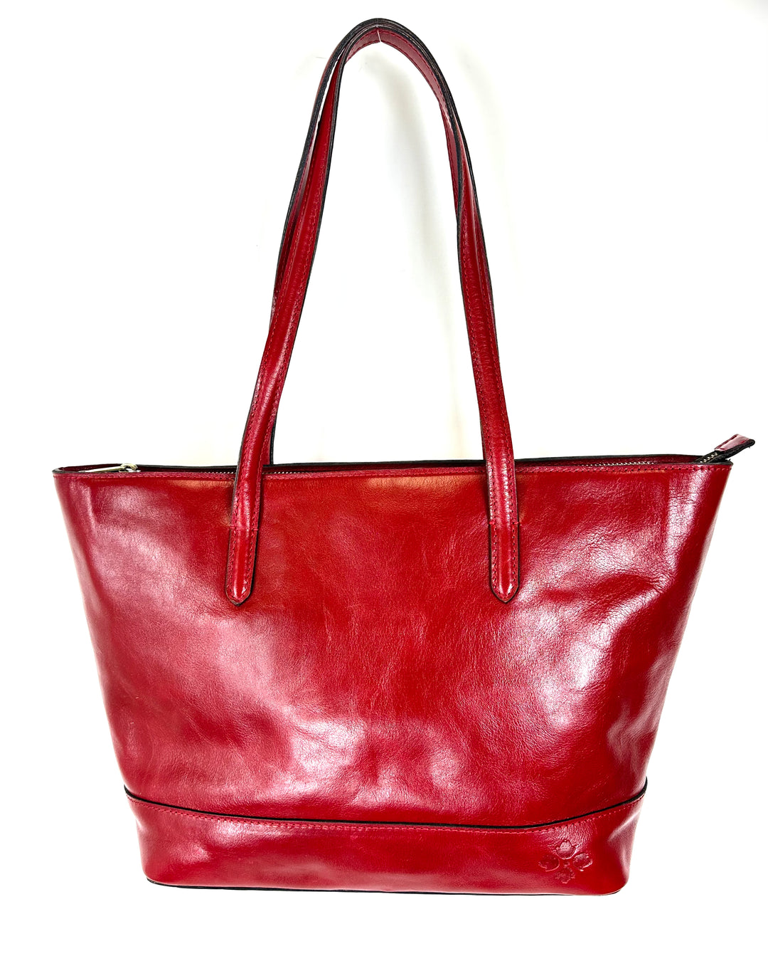 Dark Red Leather Shoulder Bag