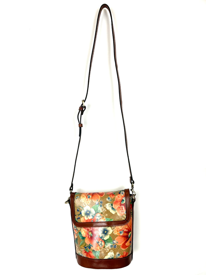 Brown Floral Crossbody Bag