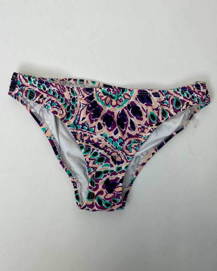 Purple, Peach, and Teal Abstract Swim Bottom - Small