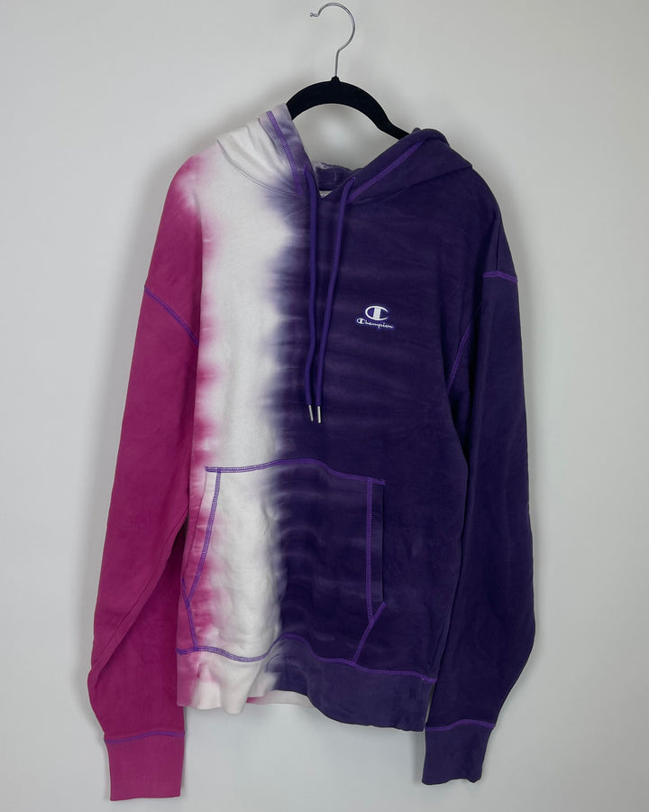 Unisex Magenta and Deep Purple Hoodie - Medium