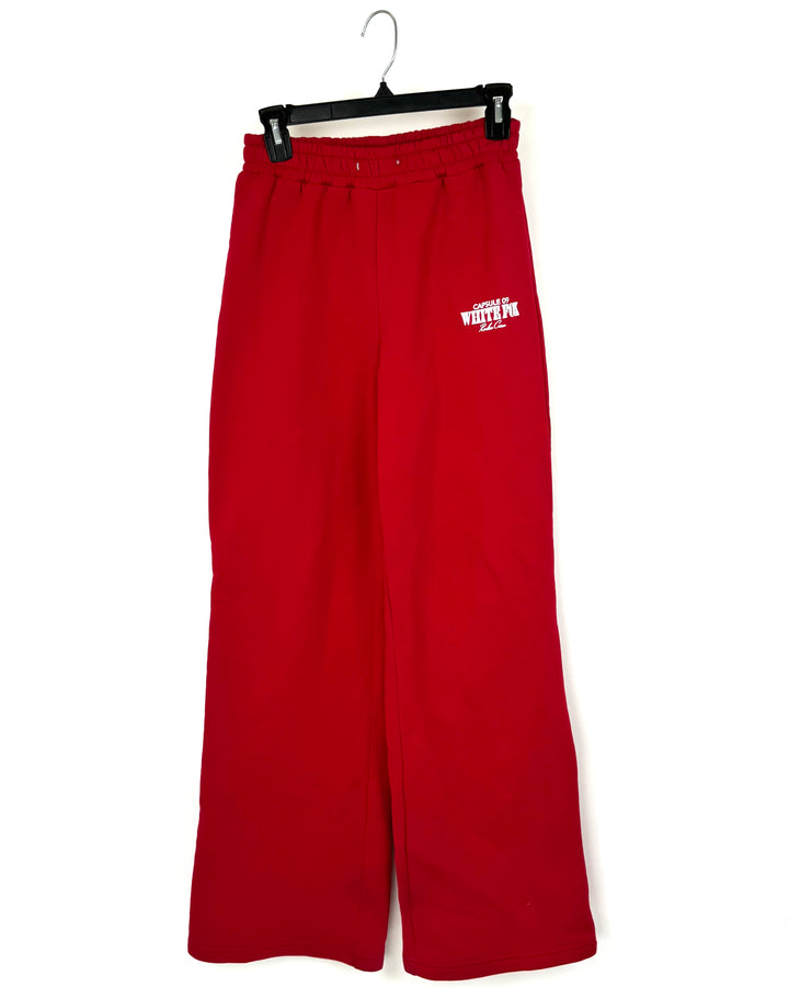 White Fox Red Sweatpants - Small