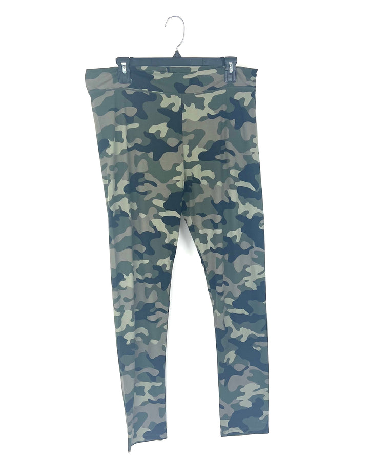 Army Green Camo Sleep Leggings - Small, Medium, Large, and Extra Large