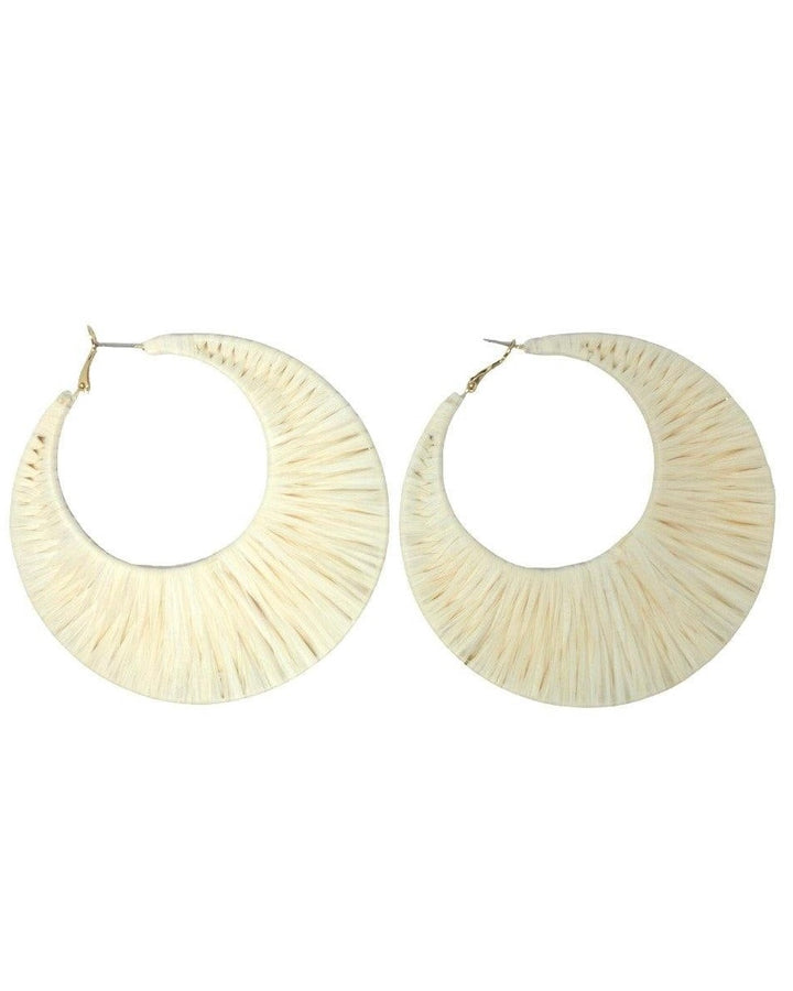 Large Ivory Circle Earrings