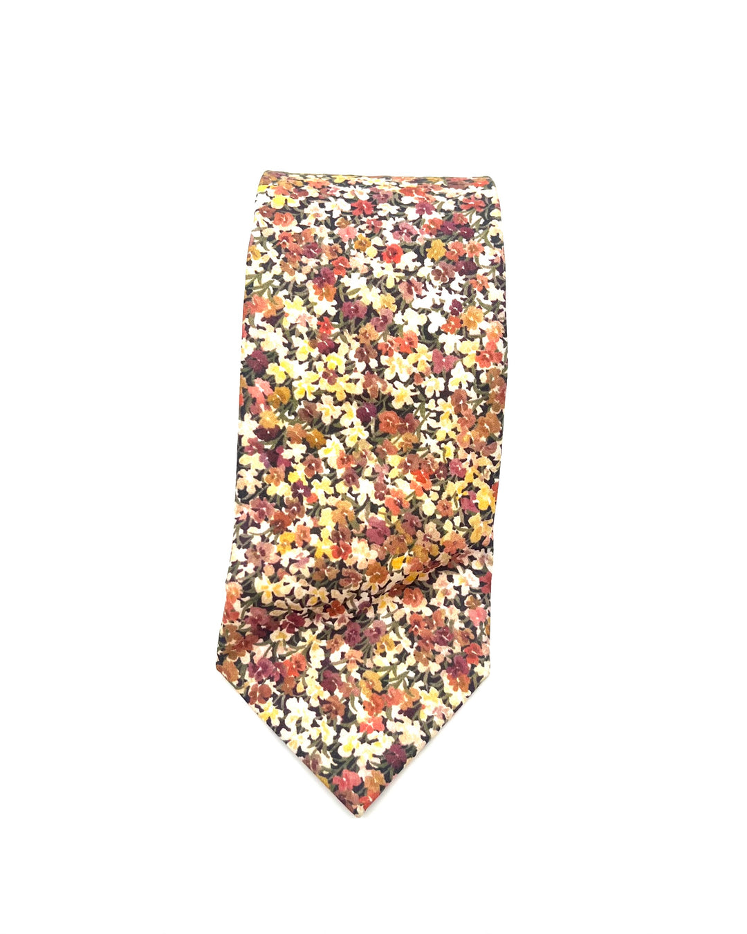 MENS Multicolored Earth Tone Floral Tie