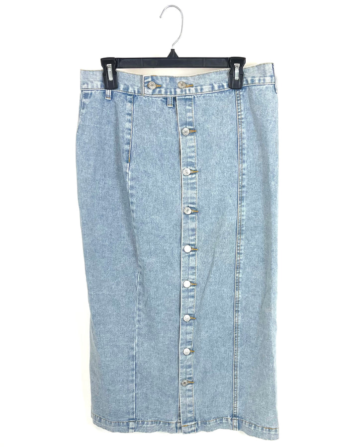 Light Denim Midi Skirt - Extra Large