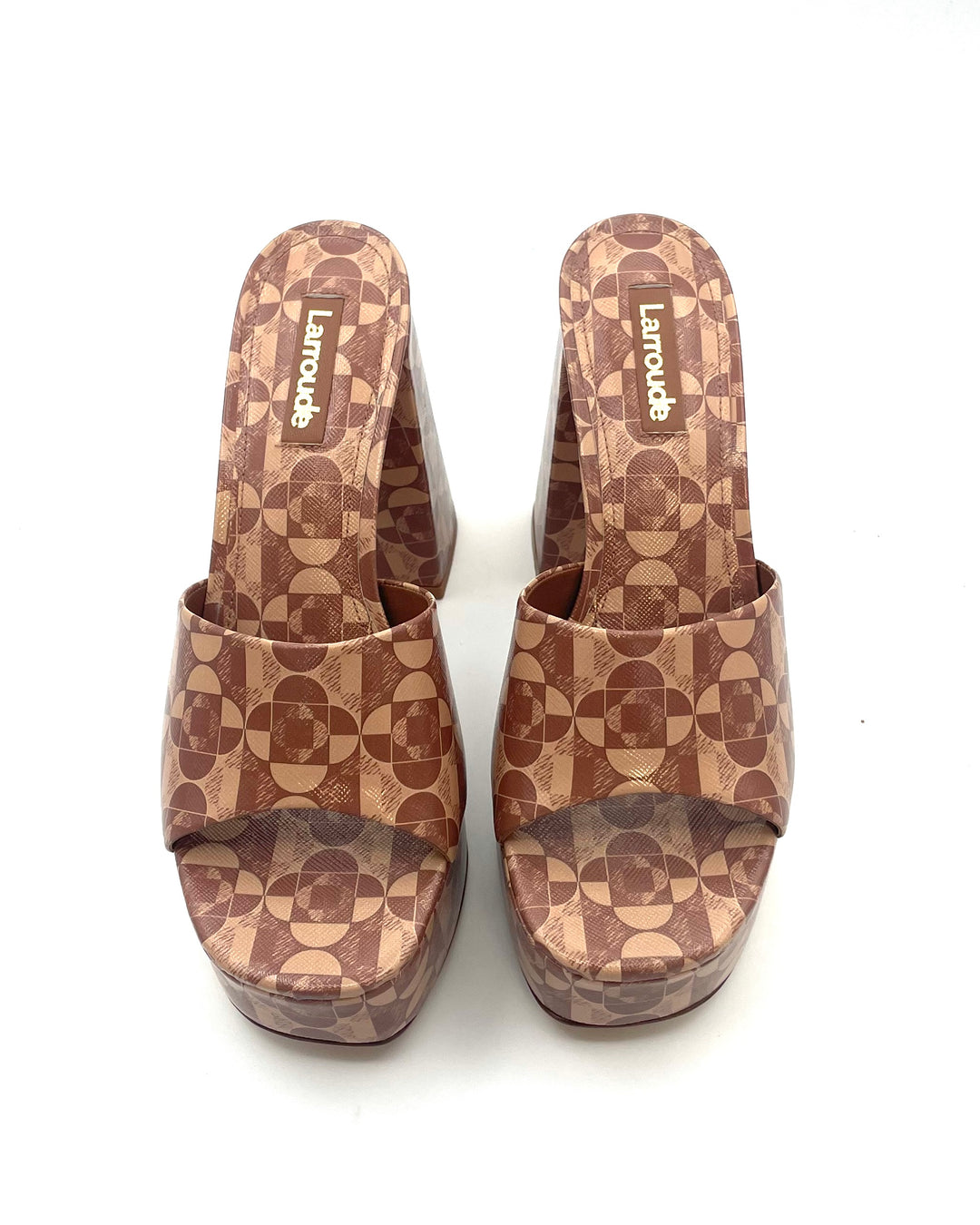 Brown Geo Print Mule - Size 6.5