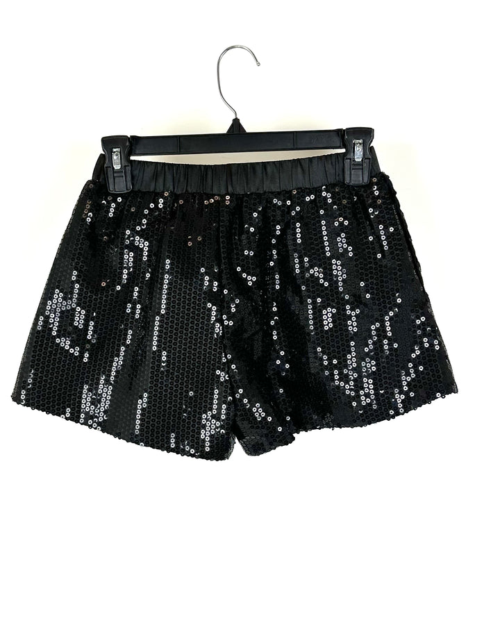 Black Sequin Boxer Shorts - Extra Small and Small