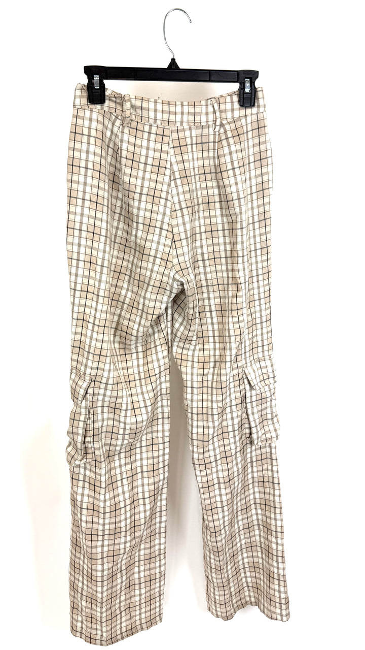 Boohoo Plaid Cargo Trousers - Size 2