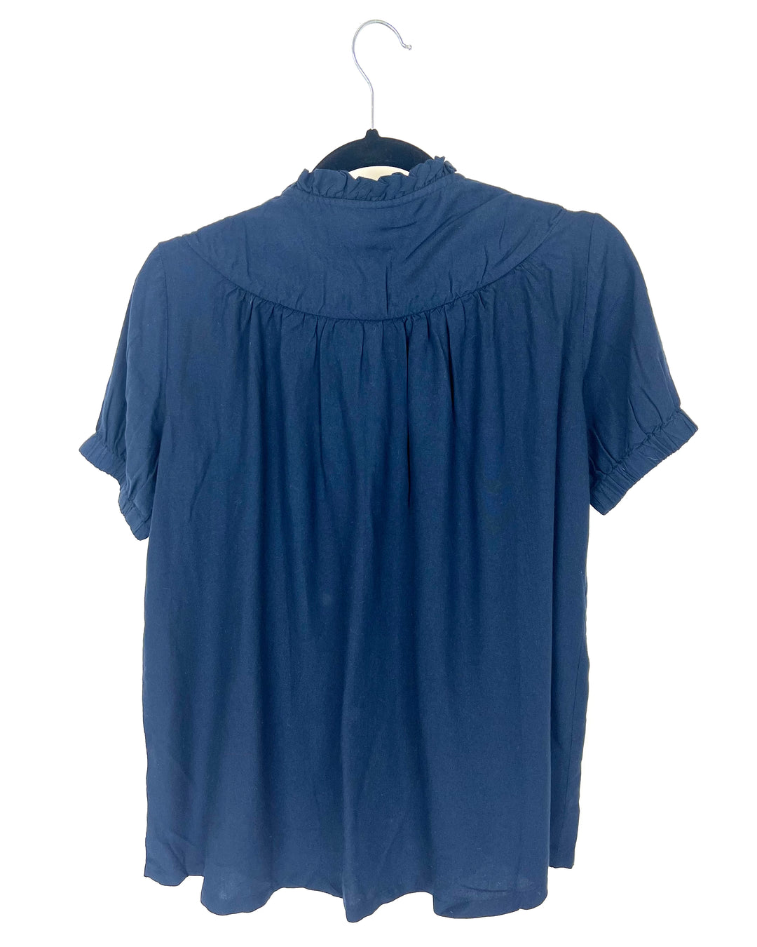 Navy Blue Smocked Top - Size 0/2