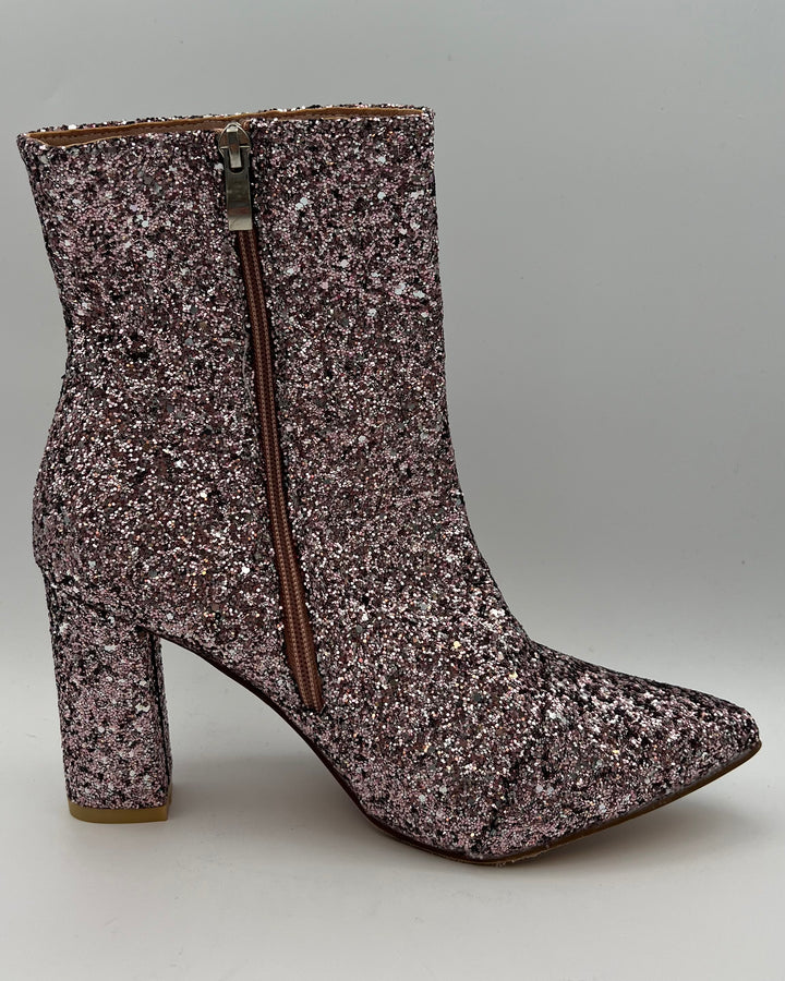 Pink & Silver Glitter Boots - Size 11.5