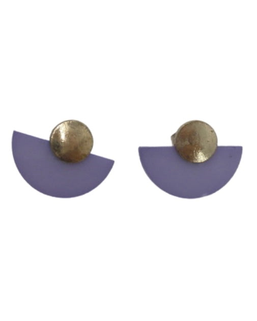 Light Purple Semi Circle Stud Earrings