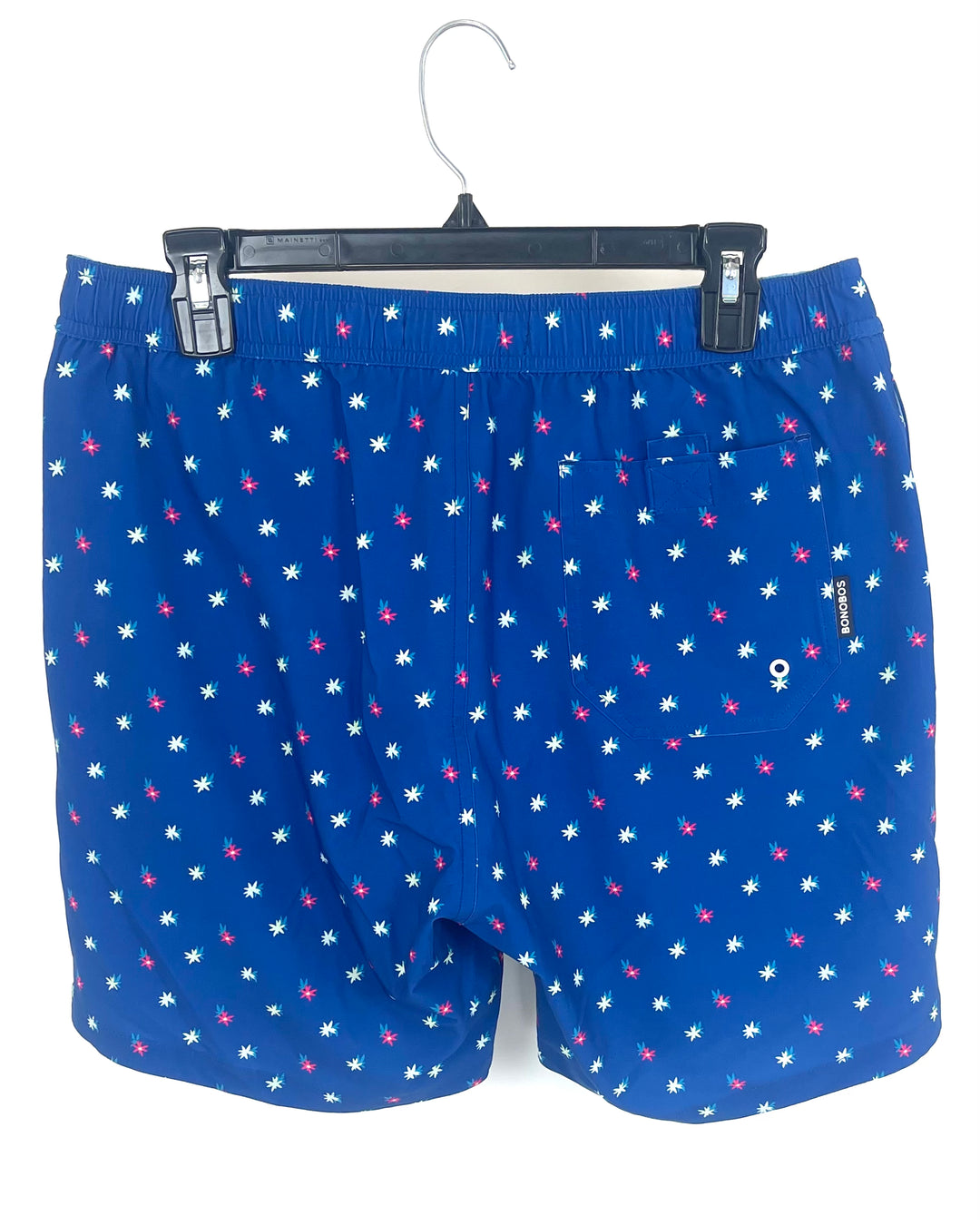 MENS Royal Blue Swim Shorts With Small Flowers - Medium