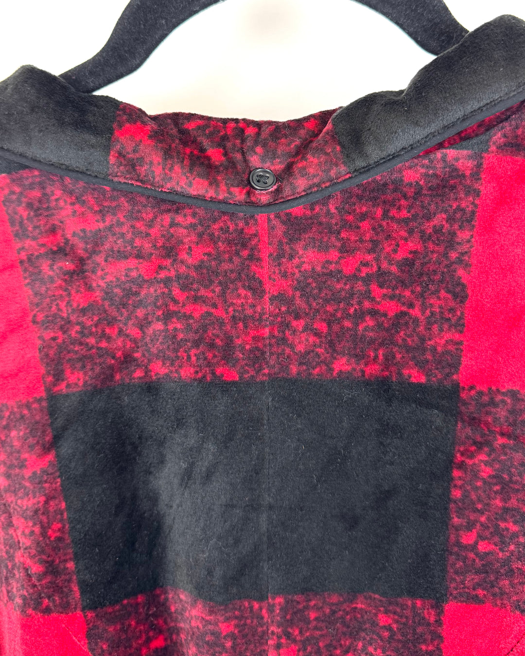 Red and Black Plaid Fleece Nightgown - Small