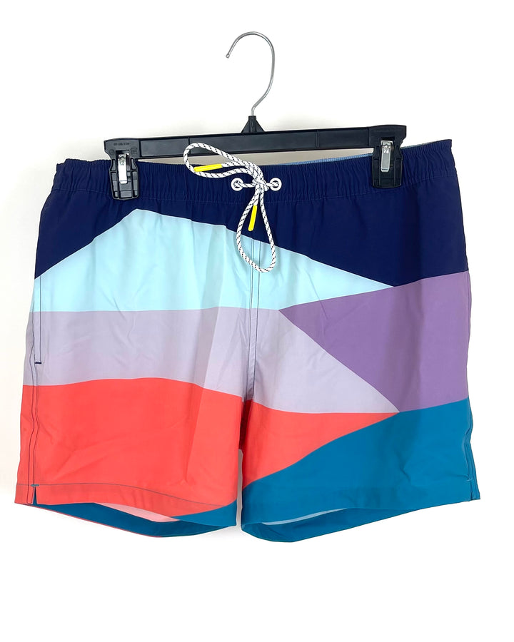 MENS Colorblock Swim Shorts - Medium