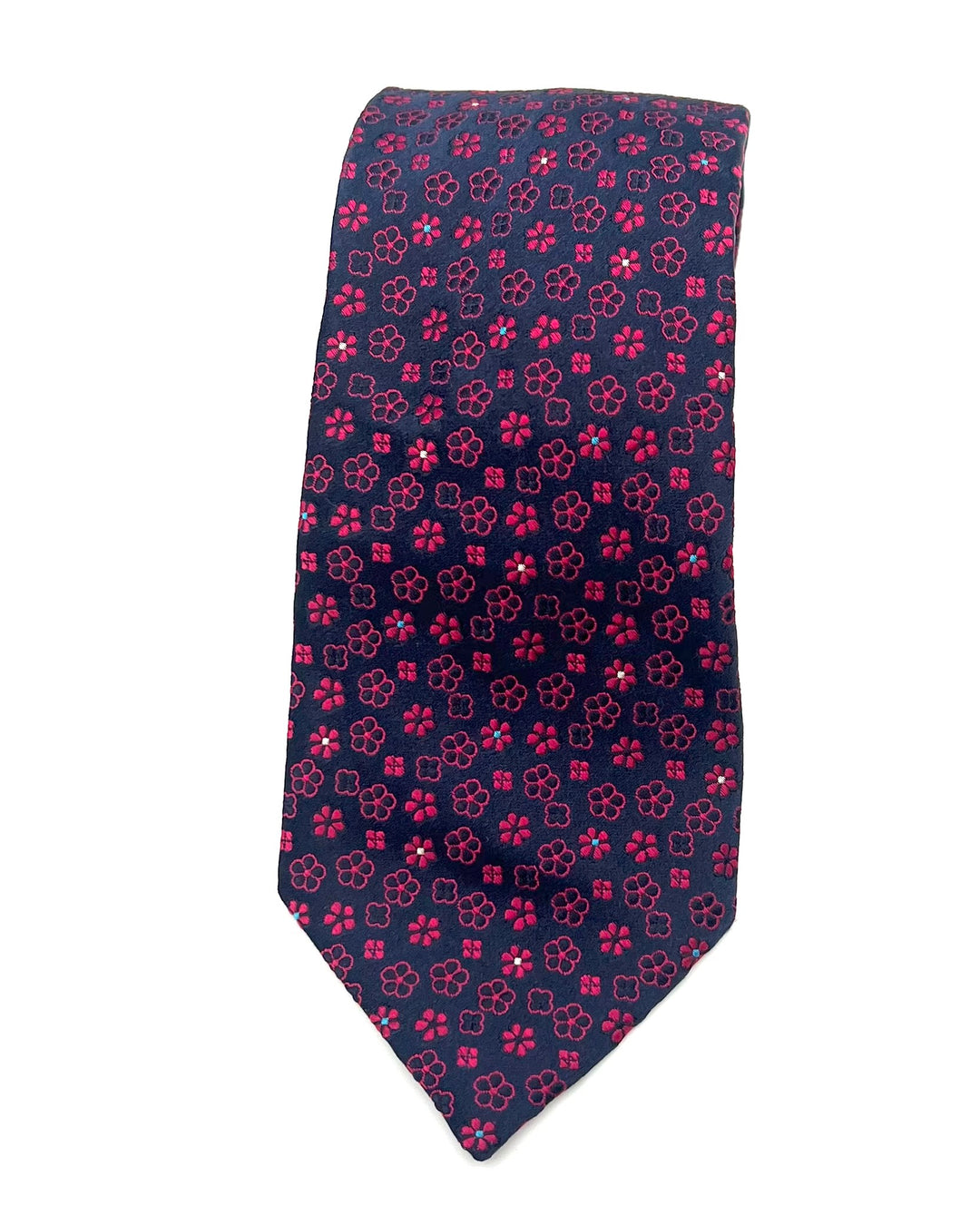 MENS Navy and Magenta Floral Tie