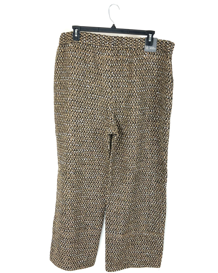 Gold Textured Gold Trousers - Size 6, 12, 18W