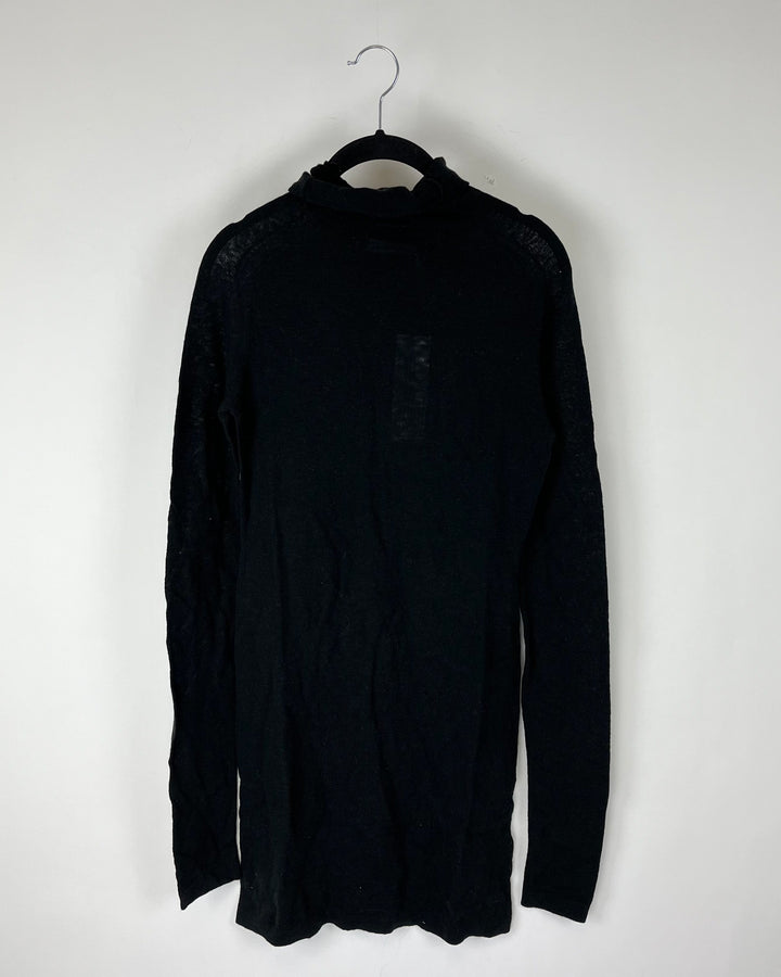 Black Long Sleeve Turtle Neck Top - Small