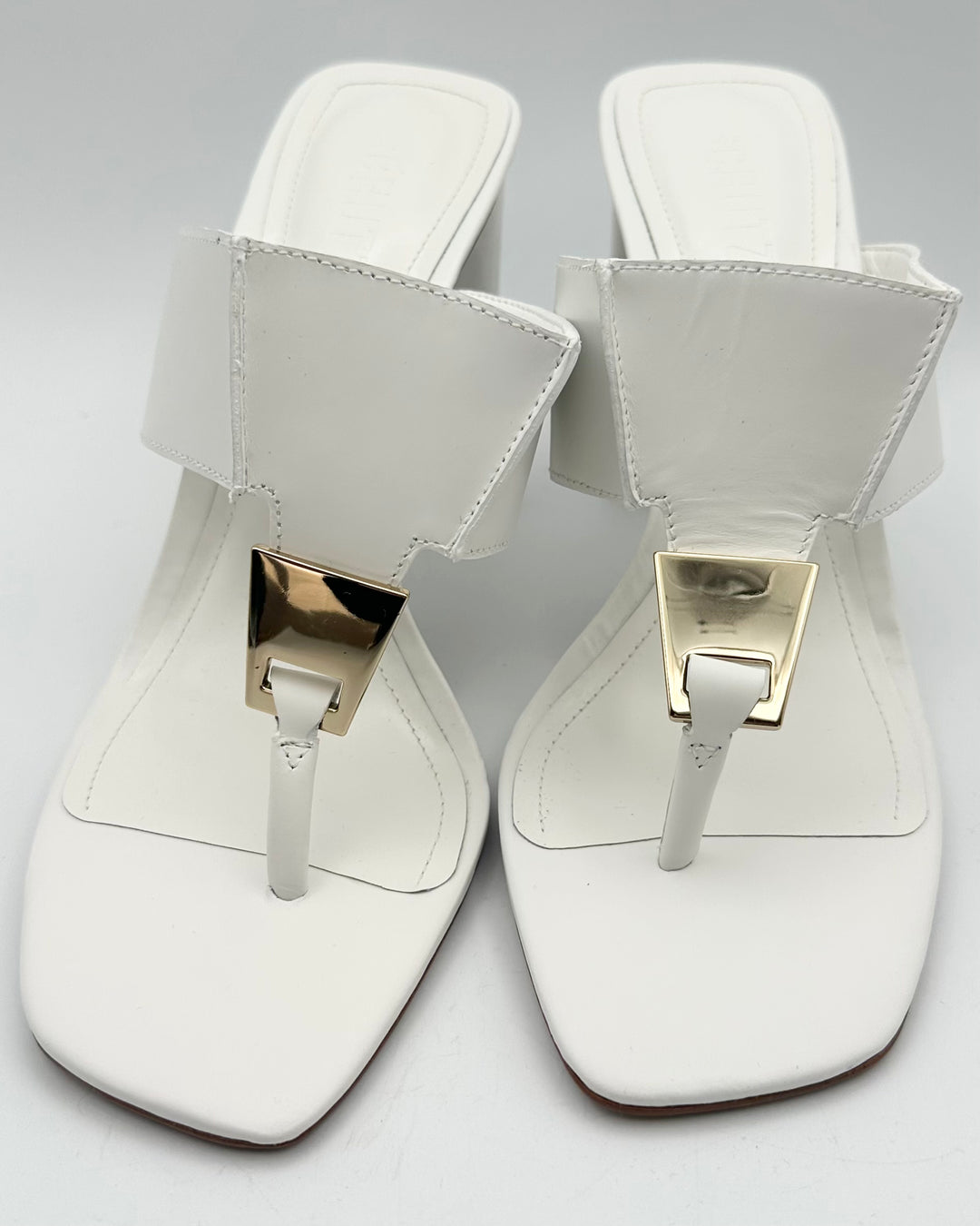 Schutz White Heel Sandals - Size 8